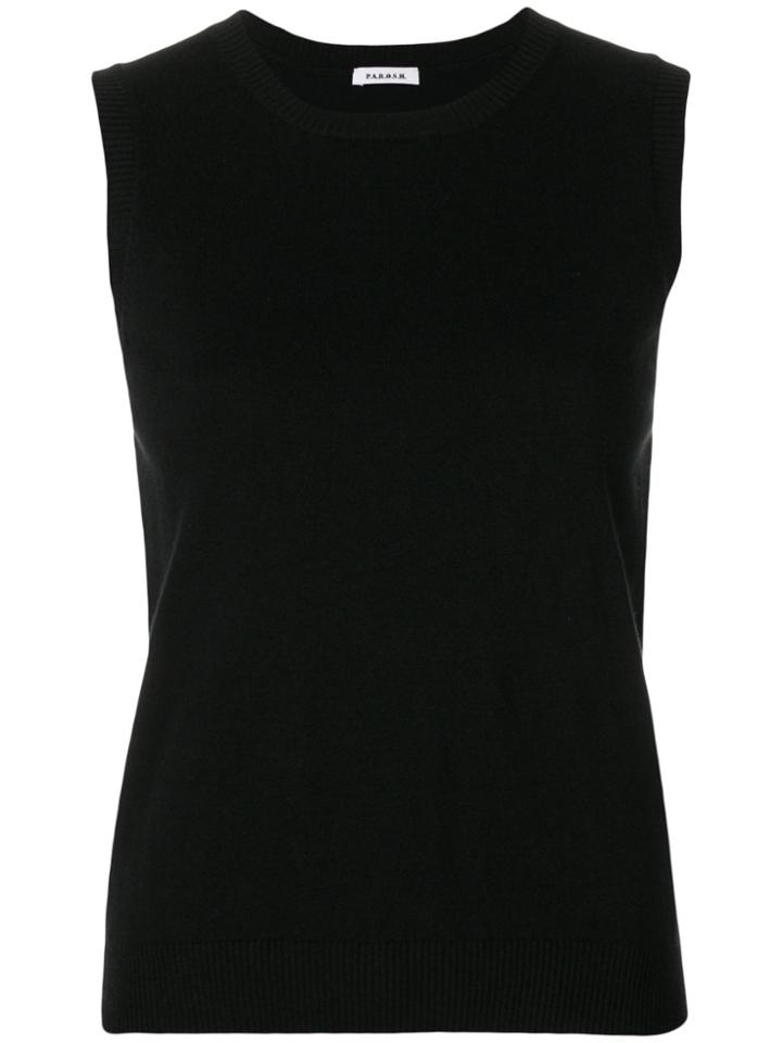 P.a.r.o.s.h. Slim Fit Tank Top - Black