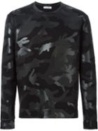 Valentino 'rockstud' Camouflage Sweatshirt, Men's, Size: Small, Black, Modal/polyurethane