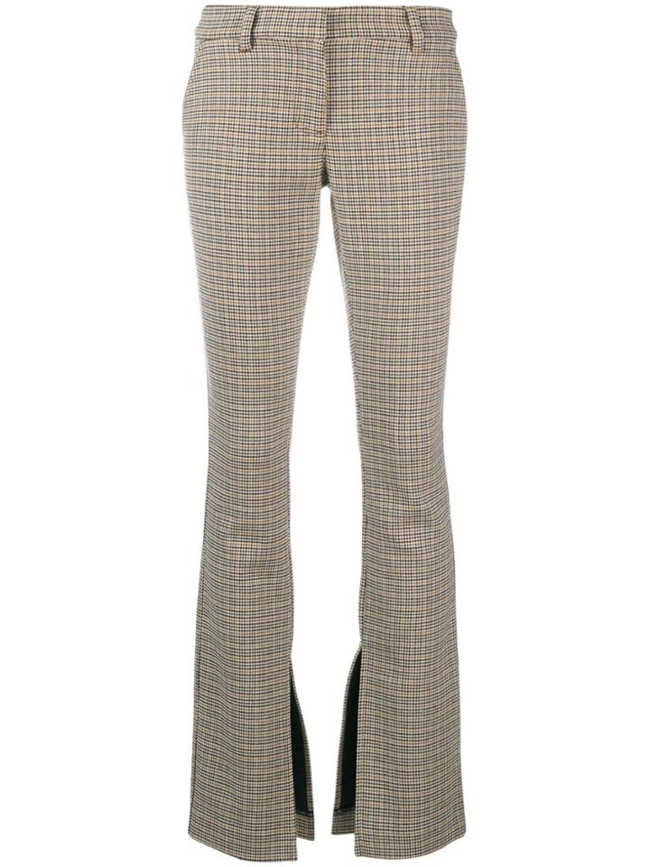 A.l.c. Checked Slit Detail Trousers - Nude & Neutrals