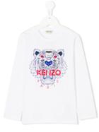 Kenzo Kids - Tiger T-shirt - Kids - Cotton - 4 Yrs, White