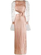 Genny Transparent Sleeve Maxi Dress - Pink