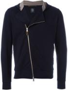 Eleventy Off-centre Zipped Hoodie, Men's, Size: Xl, Blue, Cotton/spandex/elastane