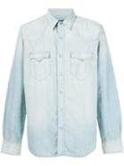 Rrl Stonewashed Denim Shirt, Men's, Size: Xxl, Blue, Cotton