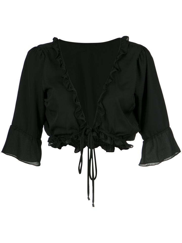 Olympiah Tied Cropped Top - Black