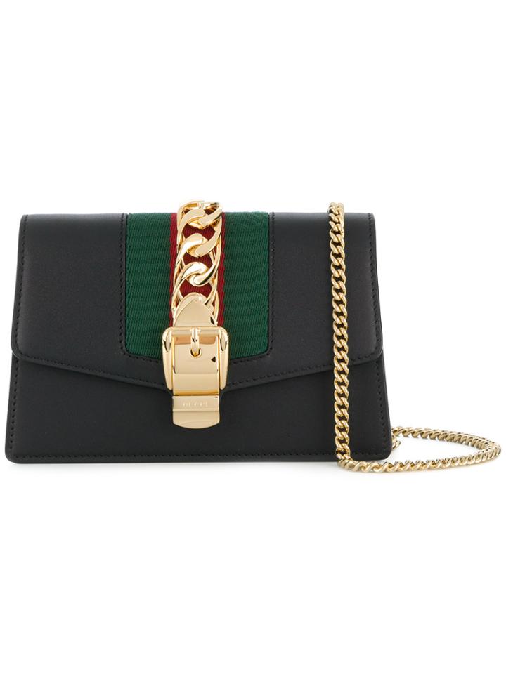 Gucci Super Mini Sylvie Shoulder Bag - Black