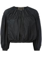 Giambattista Valli Cropped Ballon Sleeve Jacket, Women's, Size: 42, Black, Polyester