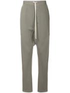 Rick Owens Drkshdw Drawstring Long Track Pants - Grey