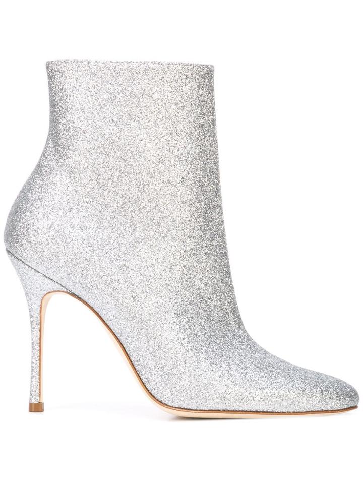 Manolo Blahnik Manolo Blahnik Rins0p0 Silver Synthetic->acetate -