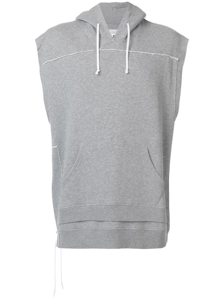Maison Margiela Sleeveless Hooded Sweater - Grey