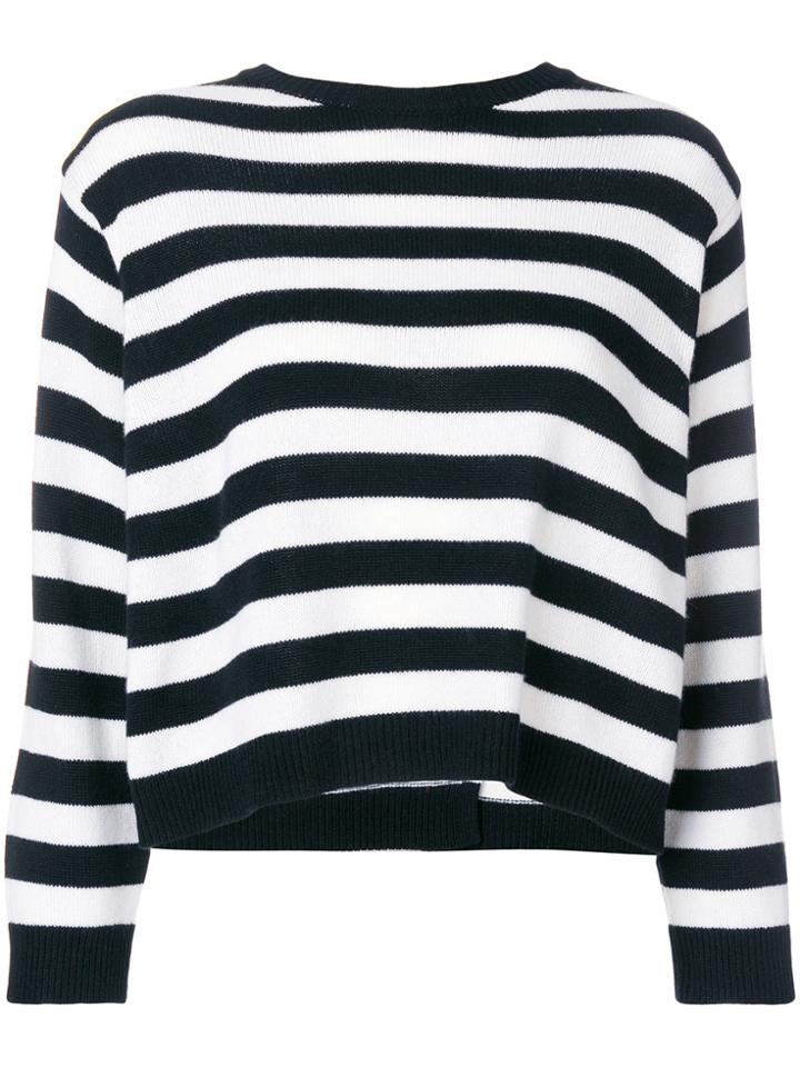 Valentino Striped Bow Sweater - Black