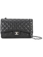 Chanel Vintage Jumbo Double Flap Bag, Women's, Black