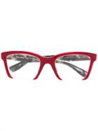Miu Miu Eyewear Square Glasses, Red, Acetate