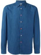 Ps By Paul Smith Button Detail Denim Shirt, Men's, Size: Large, Blue, Cotton