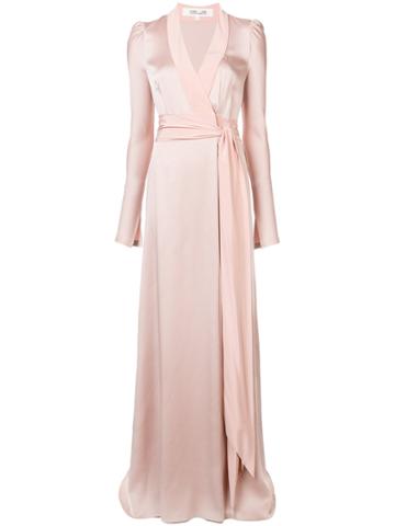 Dvf Diane Von Furstenberg Wrap Front Gown - Pink & Purple