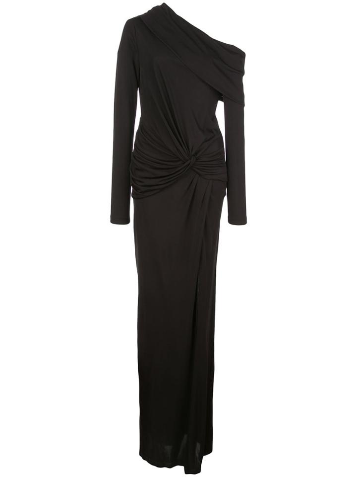 Prabal Gurung Off The Shoulder Twist Wait Gown - Black