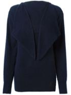Roberta Di Camerino Vintage Flap Collar Knit Sweater, Women's, Size: 44, Blue