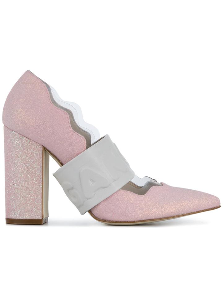 Francesca Bellavita Wave Shaped Pumps - Pink & Purple