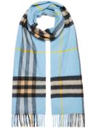 Burberry The Classic Cashmere Scarf In Check - Blue