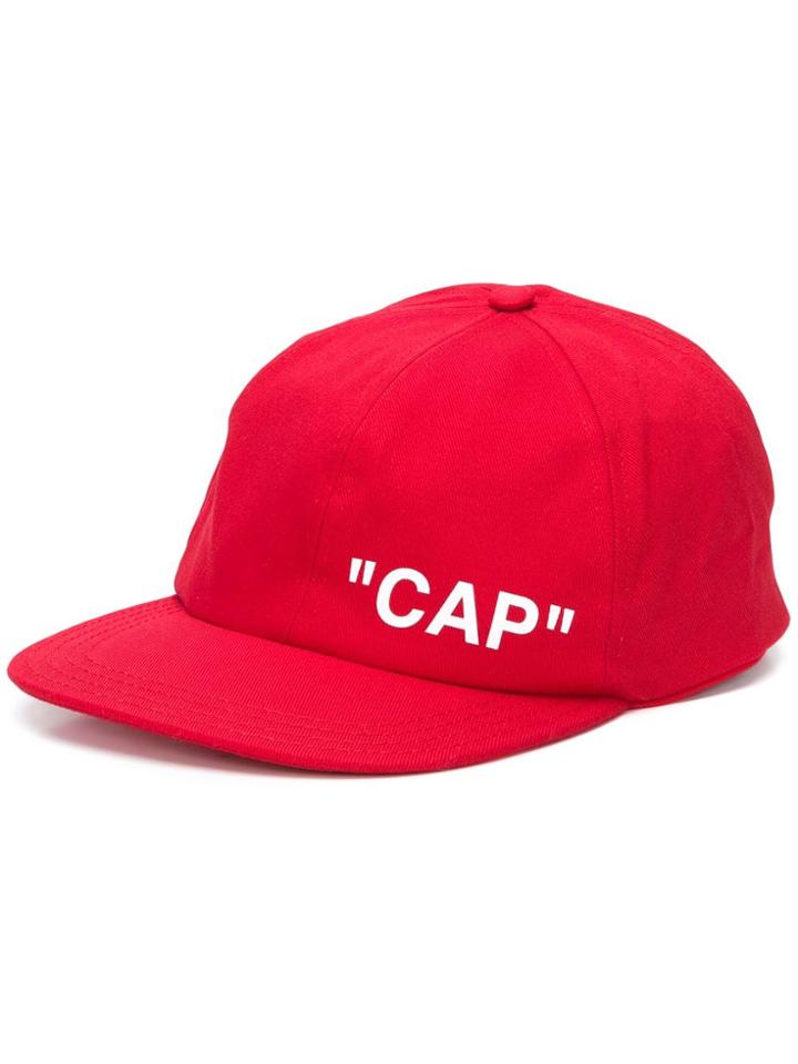 Off-white Logo Print Baseball Cap - Red