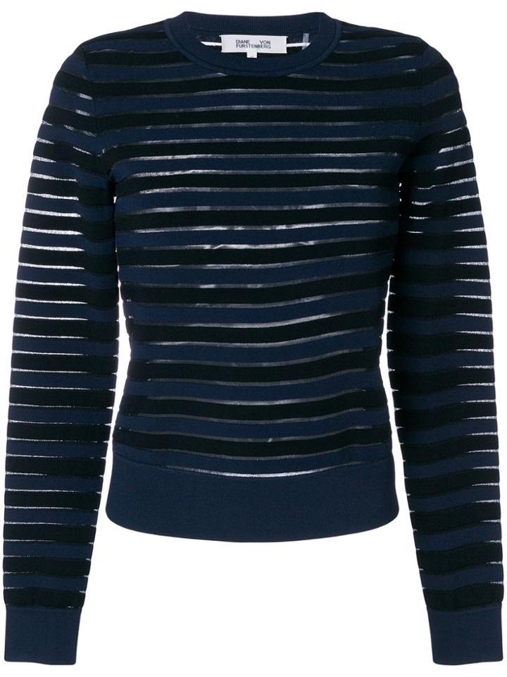 Diane Von Furstenberg Sheer Striped Jumper - Blue