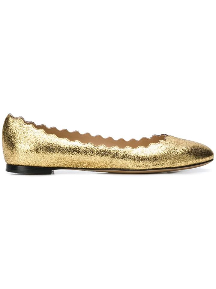 Chloé Lauren Ballerinas - Gold