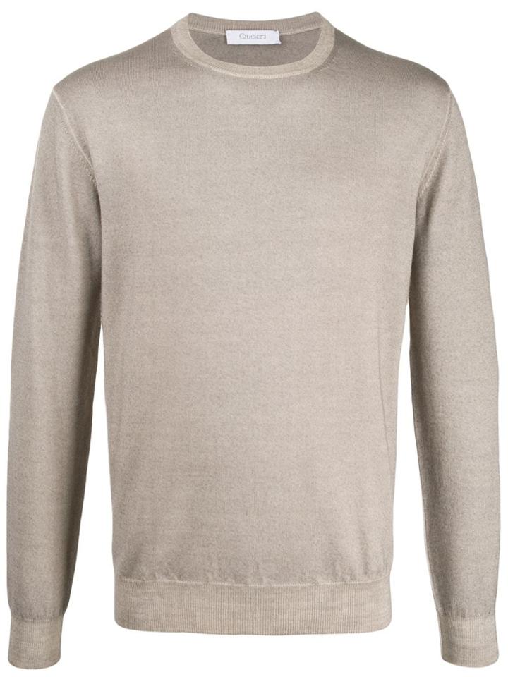 Cruciani Slim-fit Knitted Jumper - Neutrals