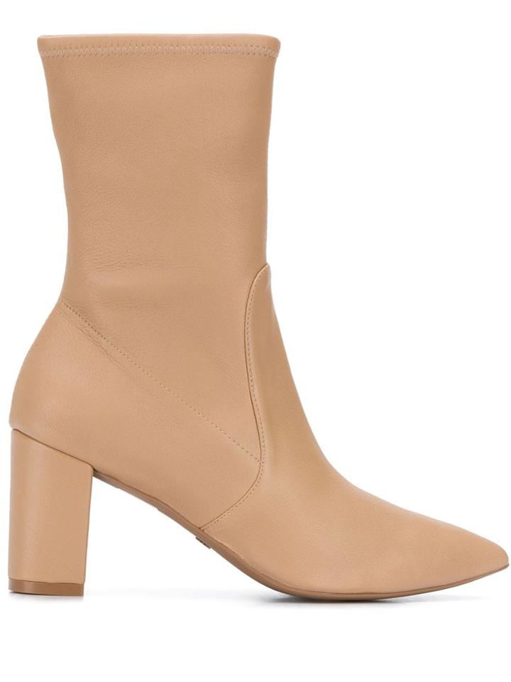 Stuart Weitzman Stitched Panel Boots - Neutrals