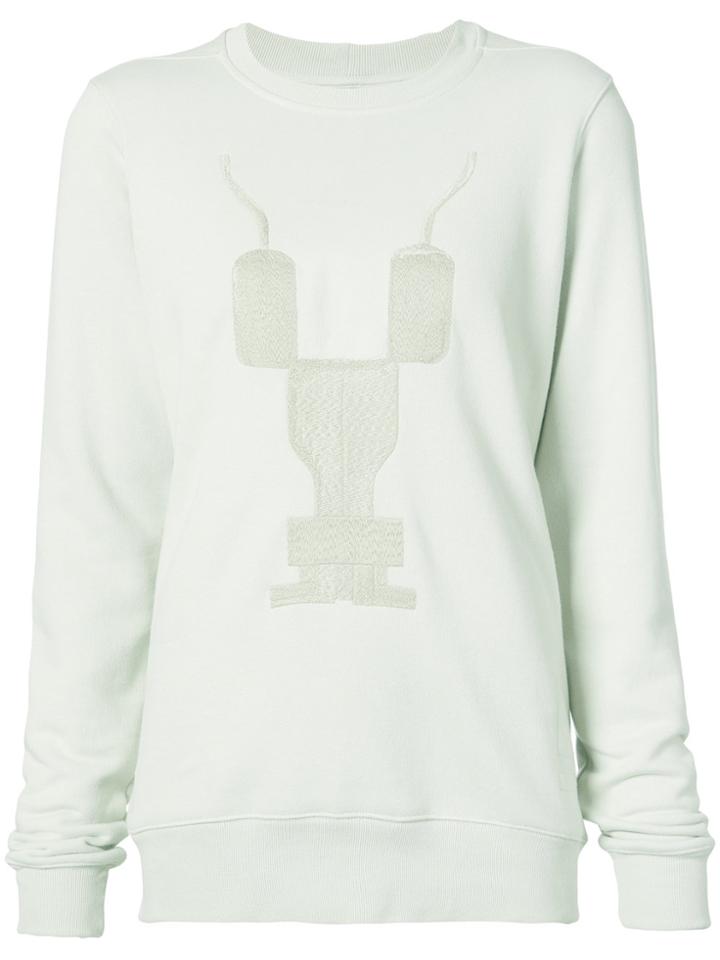 Rick Owens Drkshdw Embroidered Crew Neck Sweatshirt - Nude & Neutrals