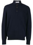 Brunello Cucinelli Buttoned Collar Sweater - Blue