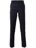 Paul Smith Checked Tailored Trousers, Men's, Size: 34, Blue, Wool