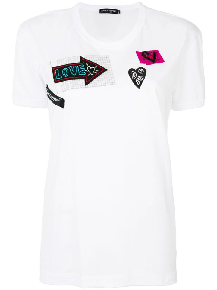 Dolce & Gabbana Appliqué Detail T-shirt - White