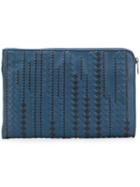 Bottega Veneta Intrecciato Pouch Bag - Blue