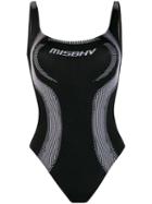Misbhv Logo Print Swimsuit - Black