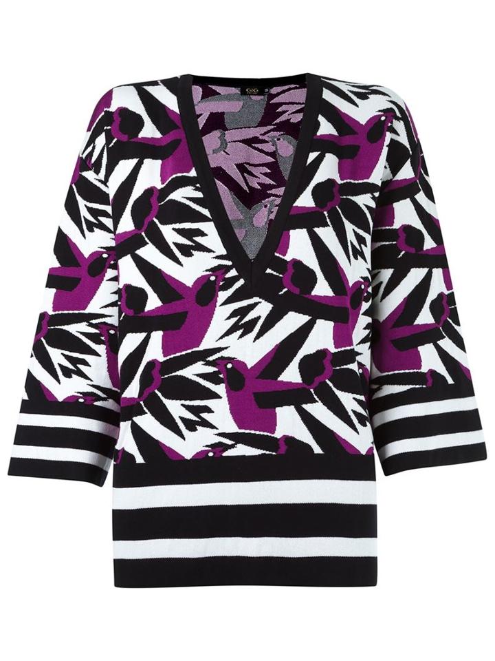 Gig Pattern Sweater, Women's, Size: G, Pink/purple, Viscose/polyimide