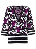 Gig Pattern Sweater, Women's, Size: G, Pink/purple, Viscose/polyimide