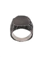 Nove25 Textured Worn Ring - Silver