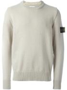 Stone Island Crew Neck Sweater, Men's, Size: Large, Nude/neutrals, Polyamide/wool