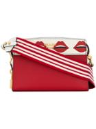 Prada Lip Print Shoulder Bag - Red