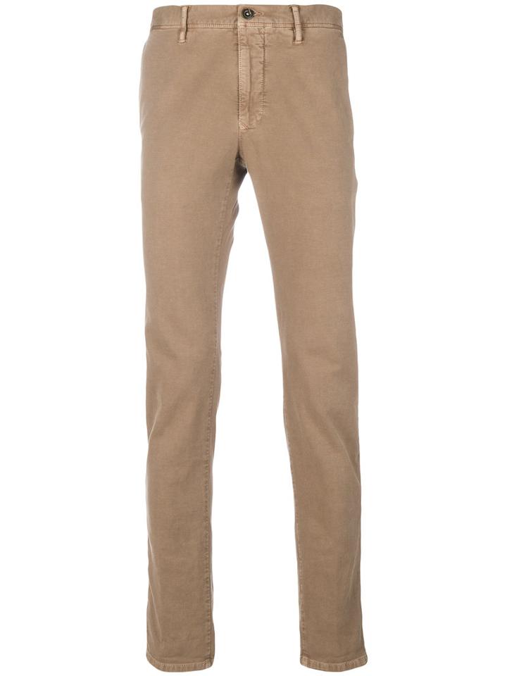 Incotex - Slim Fit Trousers - Men - Cotton/spandex/elastane - 36, Brown, Cotton/spandex/elastane