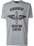 Dsquared2 'aviation Centre' Print T-shirt, Men's, Size: Medium, Grey, Cotton