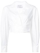 Prabal Gurung Long-sleeve Cropped Blouse - White