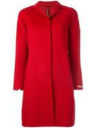 's Max Mara Classic Buttoned Coat, Women's, Size: 40, Red, Angora/virgin Wool