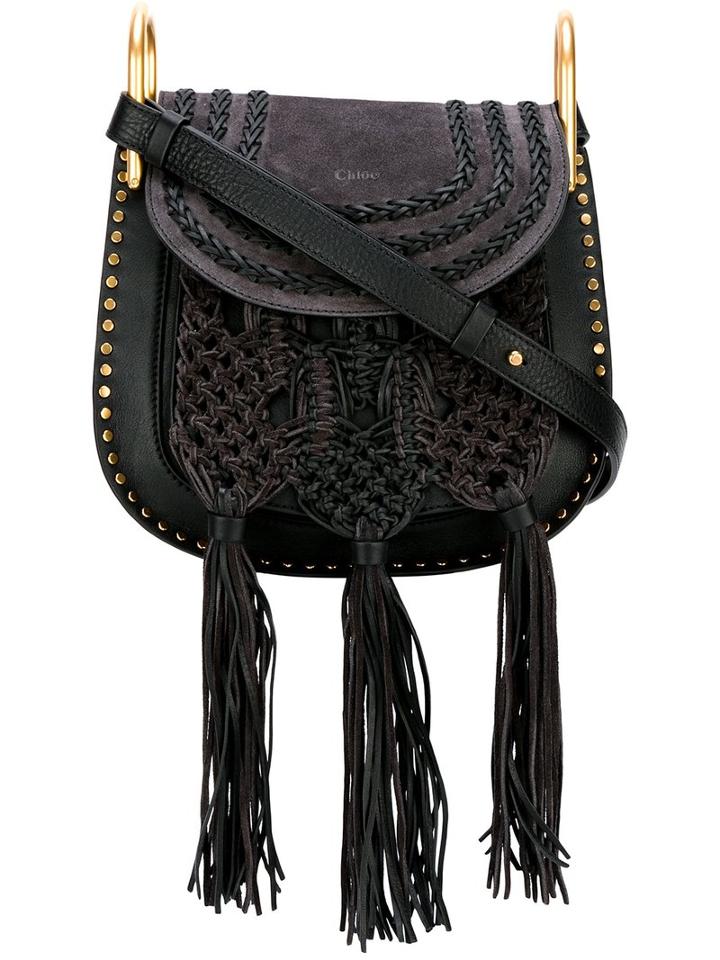 Chloé Hudson Shoulder Bag, Black, Leather/calf Suede