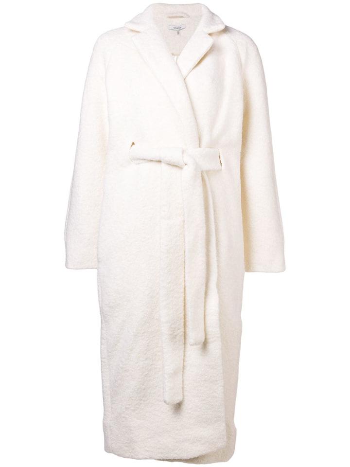 Ganni Fenn Long Wrap Coat - Nude & Neutrals