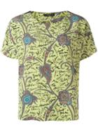 Etro Printed T-shirt, Women's, Size: 46, Green, Silk
