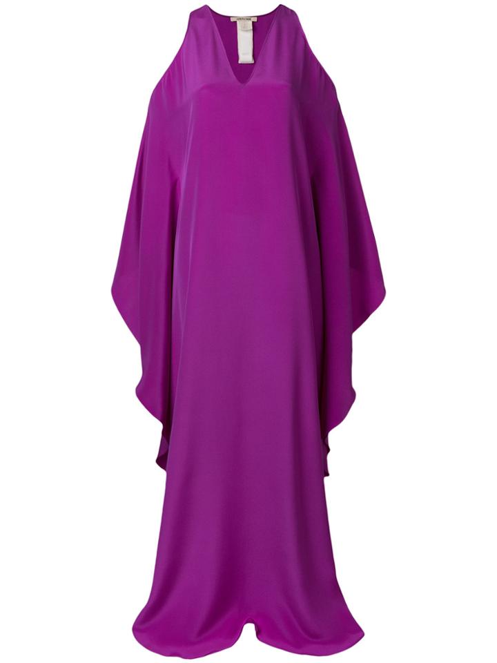 Roberto Cavalli Oversized Ruffle Trim Dress - Pink & Purple