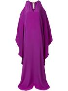 Roberto Cavalli Oversized Ruffle Trim Dress - Pink & Purple