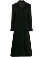 Miu Miu Fitted A-line Coat - Black