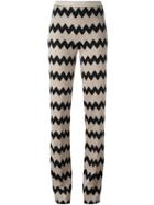 Missoni Chevron Print Trousers, Women's, Size: 42, Black, Polyester/rayon/wool