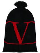 Valentino Valentino Garavani Knitted Logo Hat - Black